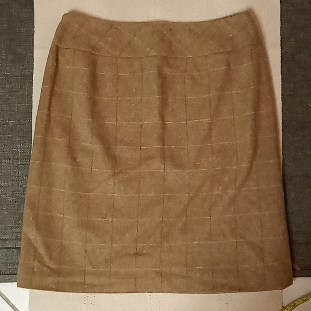 Caramel plaid skirt
